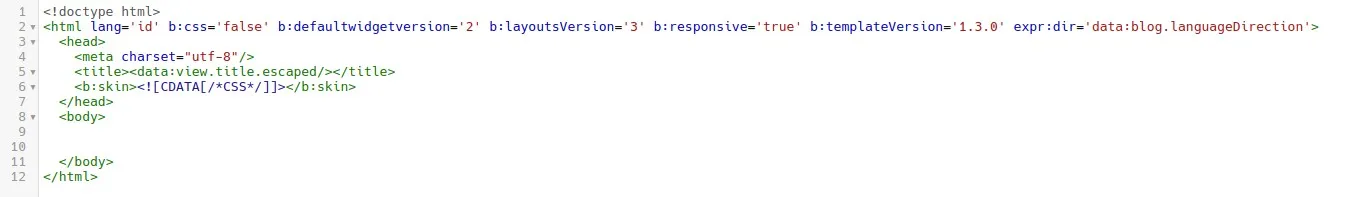 CDATA[/* CSS */</b:skin>
So the final result is as follows:
![How to Create a Blogger Template from Scratch