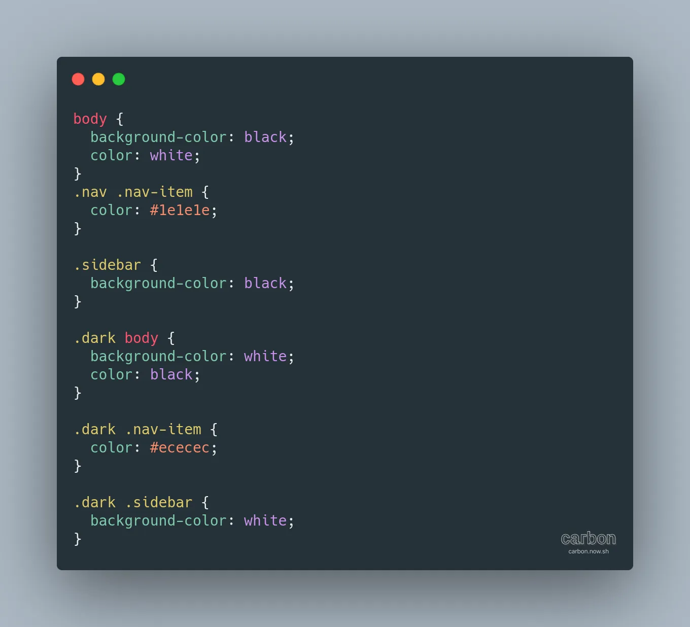 CSS No variables