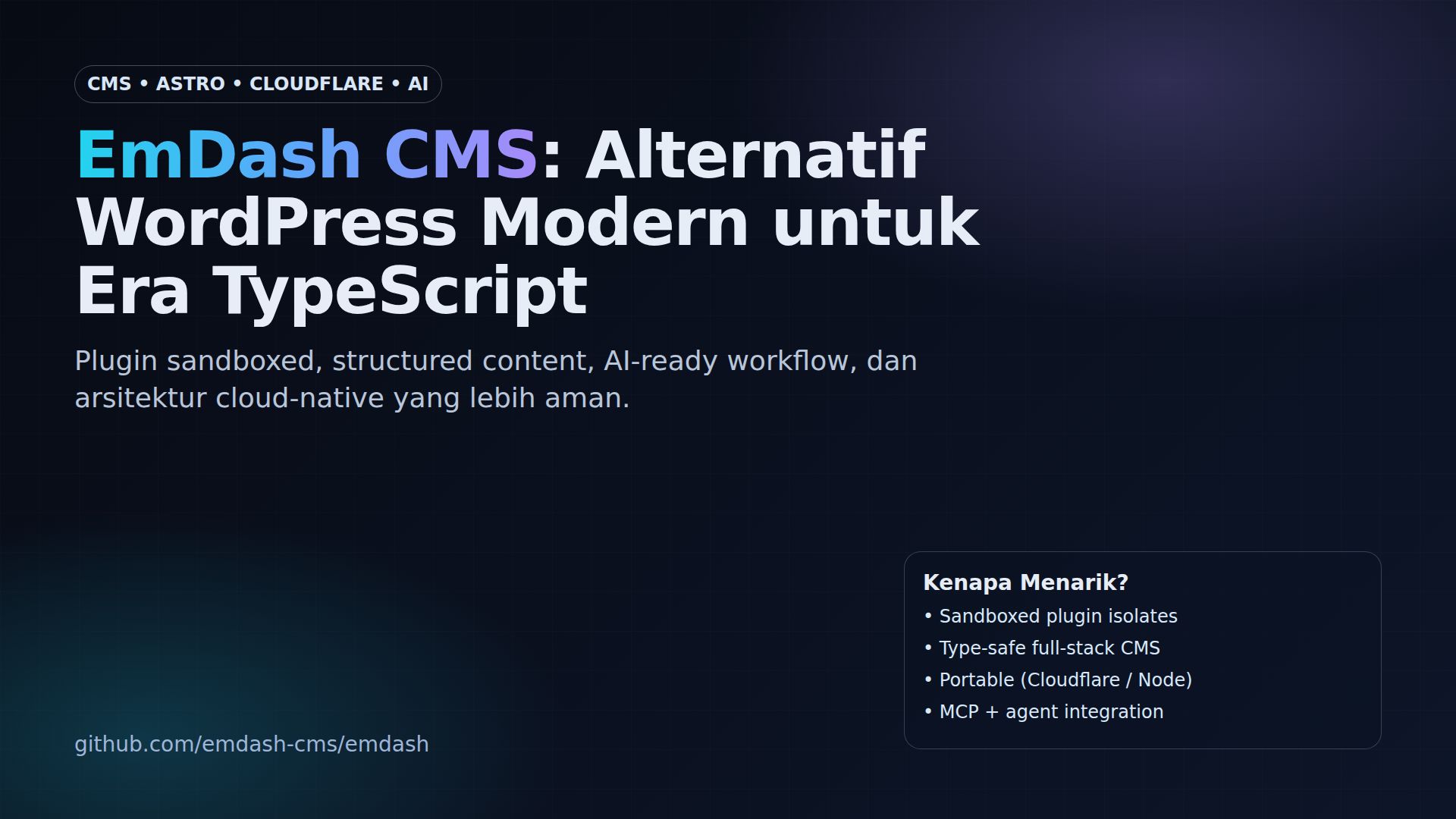 EmDash CMS: Alternatif WordPress Modern untuk Era TypeScript dan AI
