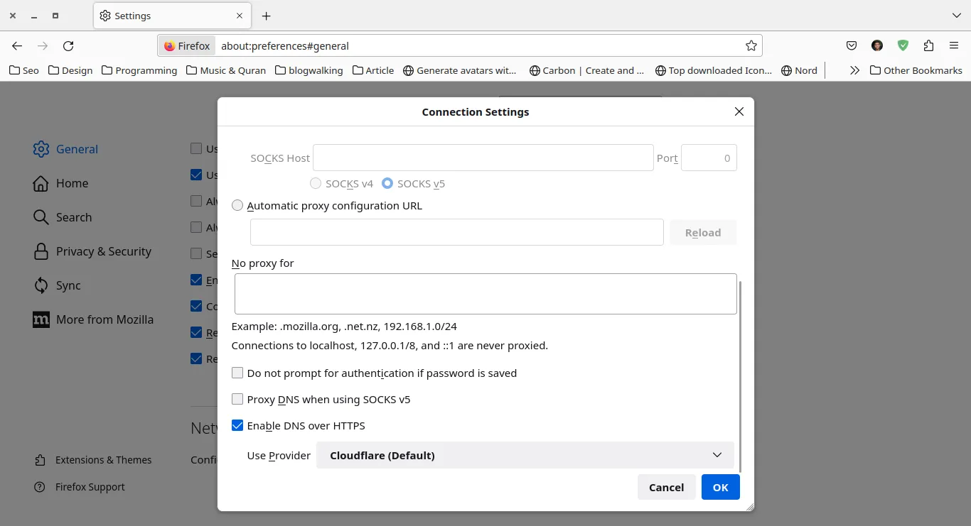Firefox DNS Setting