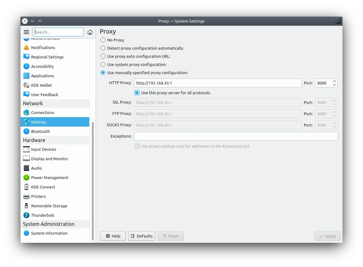 UI Settings Proxy Display UI Settings Proxy Display
